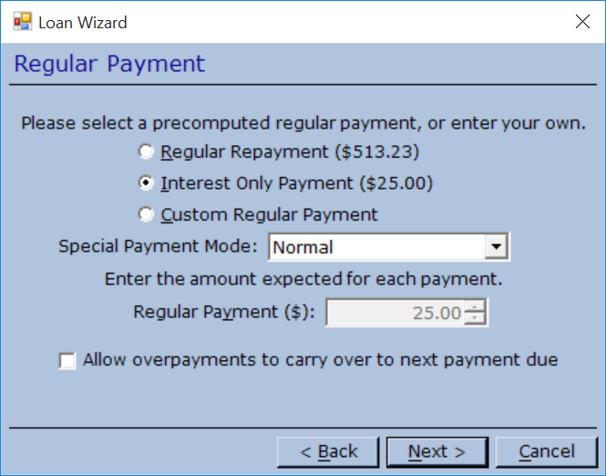 Loan Wizard - Regular Payment