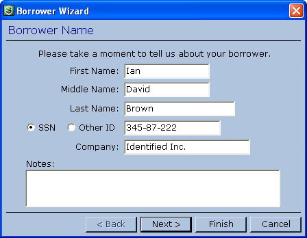 New Borrower Wizard