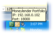 IP and Port from the System Tray Icon