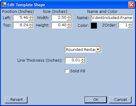 Edit Template Object - Shape Object