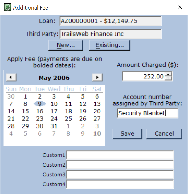 Third Party Fee