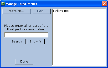 Manage Third Parties