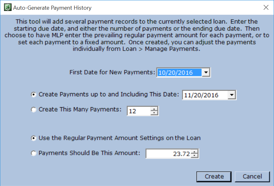 Auto-Generate Payment History Tool