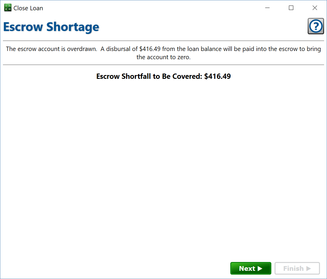 escrow shortage