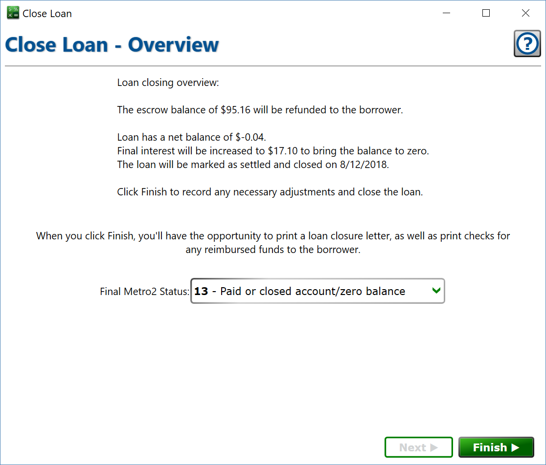 close loan