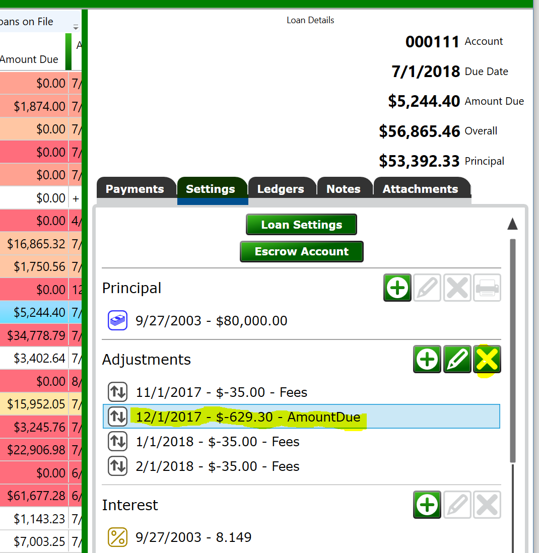 Screenshot of deleting a deferral adjustment.