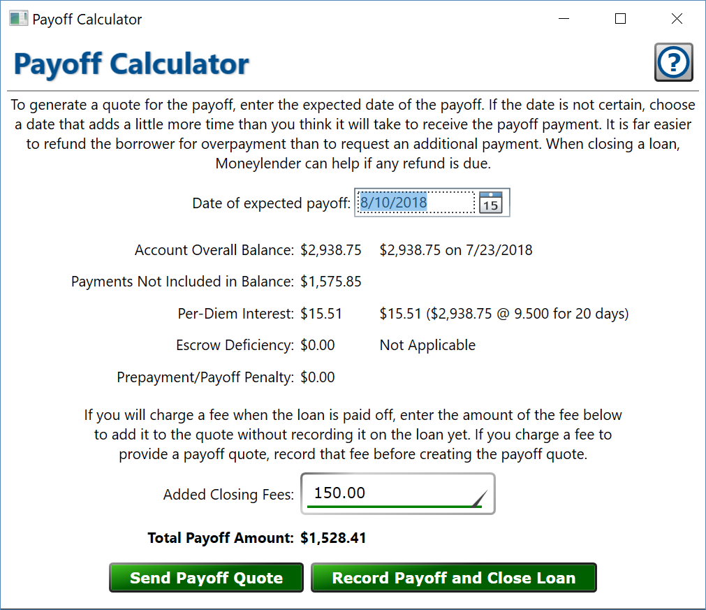 Payoff Calculator