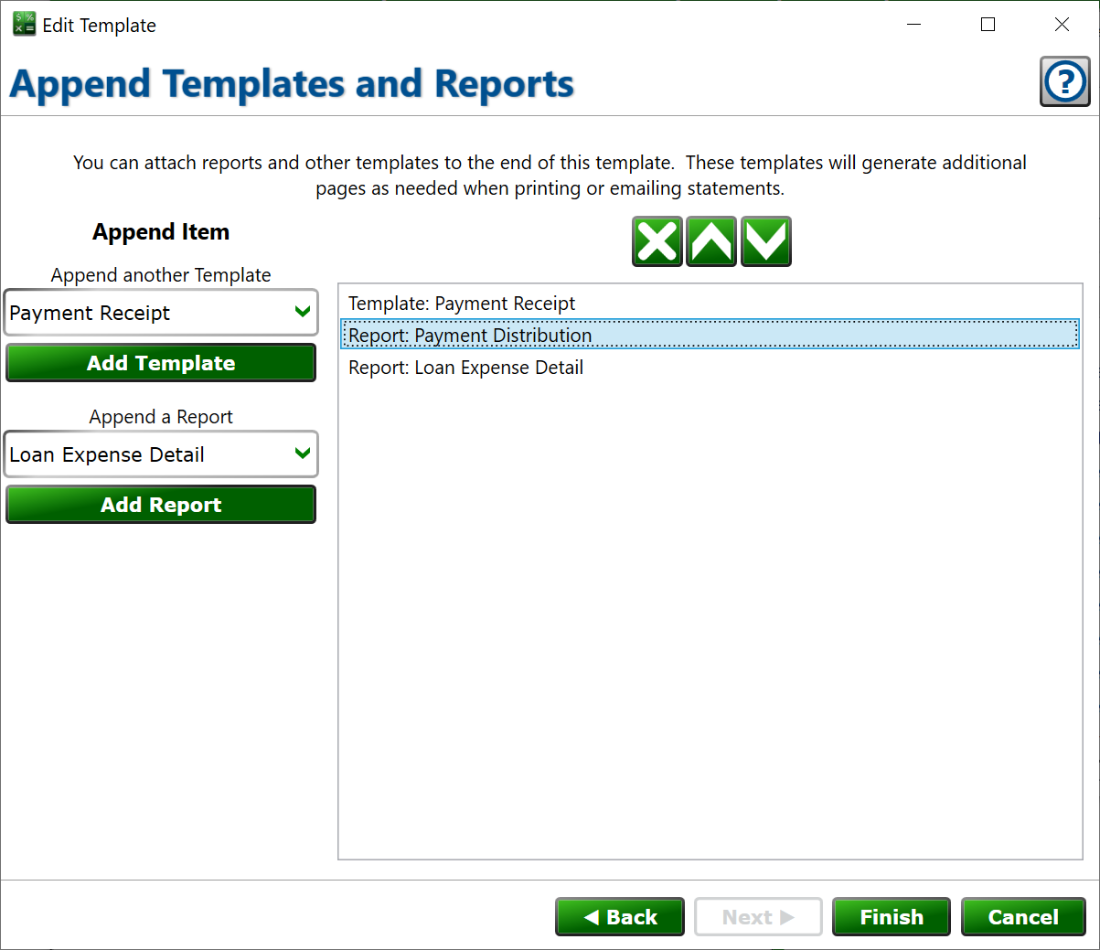 Append Templates and Reports to a Template